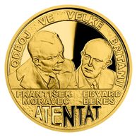 Zlatá mince Operace Anthropoid - Zahraniční odboj proof (ČM 2022)