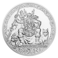 Stříbrná mince Bohové světa - Ódin standard (ČM 2020)