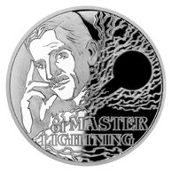 Stříbrná mince Nikola Tesla - Pán blesků  proof (ČM 2023)  