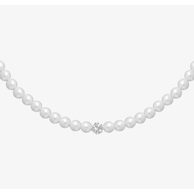Náhrdelník s voskovými perlemi Velvet Pearl Preciosa - bílý (7272 40)