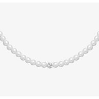 Náhrdelník s voskovými perlemi Velvet Pearl Preciosa - bílý (7272 40)