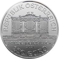 Stříbrná uncová mince Wiener Philharmoniker - 1,5 EURO provedení standard (MÖ 2021)