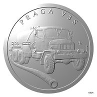 Stříbrná mince Na kolech - Nákladní automobil Praga V3S  proof (ČM 2024) 