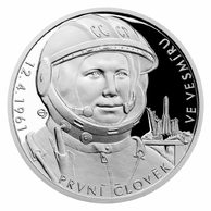 Stříbrná mince První člověk ve vesmíru  proof (ČM 2021)