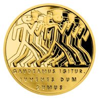 Zlatý dukát Latinské citáty - Gaudeamus igitur - Radujme se proof (ČM 2022)