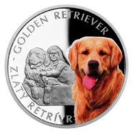 Stříbrná mince Psí plemena - Zlatý retrívr proof (ČM 2021)   