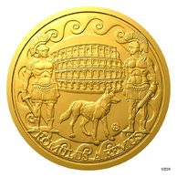 Zlatá dvouuncová mince Romulus a Remus proof (ČM 2022)