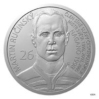 Stříbrná mince Legendy čs. hokeje - Martin Ručinský proof  (ČM 2020)   