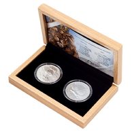 Sada dvou stříbrných uncových investičních mincí Český lev a Orel  standard (ČM 2023)