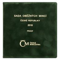 Sada oběžných mincí ČR - semišový obal provedení proof (ČNB 2018)