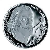Stříbrná medaile Salvador Dalí provedení proof (ČM 2003)