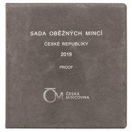 Sada oběžných mincí ČR - semišový obal provedení proof (ČNB 2019) 