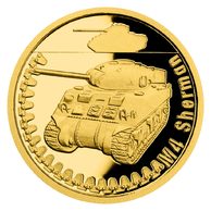 Zlatá mince Obrněná technika - M4 Sherman proof (ČM 2022)  