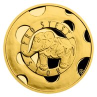 Zlatá medaile Slon pro štěstí proof (ČM 2021) 