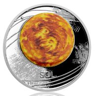 Stříbrná mince Sluneční soustava - Slunce provedení proof (ČM 2019)