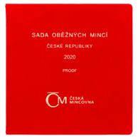 Sada oběžných mincí ČR - semišový obal provedení proof (ČNB 2020)