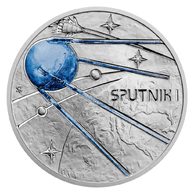 Stříbrná mince Mléčná dráha -  První umělá družice  proof (ČM 2022)  