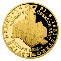 Zlatá mince Staroměstská exekuce - Staroměstské náměstí proof (ČM 2021) 