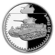 Stříbrná mince Obrněná technika - M3 Stuart  proof (ČM 2023) 