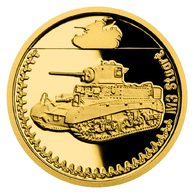 Zlatá mince Obrněná technika - M3 Stuart proof (ČM 2023) 