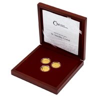 Sada tří zlatých mincí Sv. Anežka Česká proof (ČM 2021)