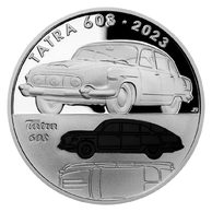 Stříbrná mince 500 Kč s hologramem - Osobní automobil Tatra 603 proof (ČNB 2023)