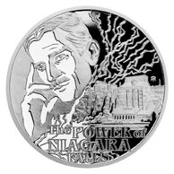 Stříbrná mince Nikola Tesla - Niagárské vodopády  proof (ČM 2023)    