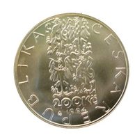 Stříbrná mince 200 Kč - 125. výročí zahájení provozu první koněspřežné městské tramvaje v Brně standard (ČNB 1994)
