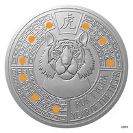 Stříbrná mince Crystal Coin - Rok Tygra proof (ČM 2022)