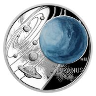 Stříbrná mince Sluneční soustava - Uran  provedení proof (ČM 2021)         