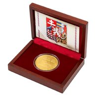 Zlatá pětiuncová mince Česká vlajka standard (ČM 2020)