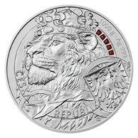 Stříbrná kilogramová investiční mince Český lev 2025 s granáty standard (ČM 2025)