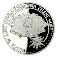 Platinová mince UNESCO - Kostel sv. Jana Nepomuckého na Zelené hoře proof (ČM 2018)