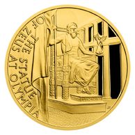 Zlatá mince Sedm divů starověkého světa - Feidiův Zeus v Olympii  proof (ČM 2022) 