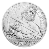 Stříbrná mince Bohové světa - Zeus standard (ČM 2020)