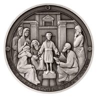 Stříbrná medaile Panna Marie Sedmibolestná - Ztráta dvanáctiletého Ježíše v chrámu SK standard/patina (ČM 2022) 