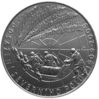 Stříbrná mince 200 Kč - 100. výročí dosažení severního pólu provedení standard (ČNB 2009)