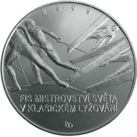 Stříbrná mince 200 Kč - FIS mistrovství světa v klasickém lyžování provedení standard (ČNB 2009)