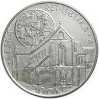 Stříbrná mince 200 Kč - 750. výročí založení kláštera Zlatá koruna provedení proof (ČNB 2013)