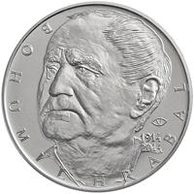 Stříbrná mince 200 Kč - 100. výročí narození Bohumila Hrabala provedení standard (ČNB 2014)