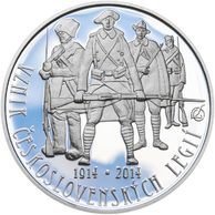 Stříbrná mince 200 Kč - 100. výročí založení československých legií provedení standard (ČNB 2014)