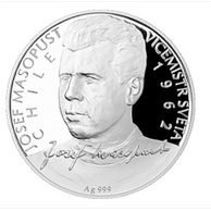 Stříbrná mince Josef Masopust provedení proof (ČM 2014)