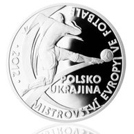 Stříbrná medaile Mistrovství Evropy ve fotbale - Polsko Ukrajina 2012 provedení proof (ČM 2012)