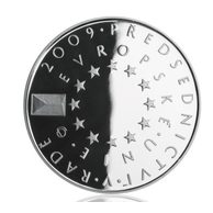 Stříbrná mince 200 Kč - Předsednictví ČR v Radě Evropské unie provedení proof (ČNB 2009)