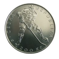 Stříbrná mince 200 Kč - 100. výročí založení Českého svazu ledního hokeje provedení standard (ČNB 2008)