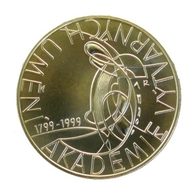 Stříbrná mince 200 Kč - 200. výročí založení Akademie výtvarných umění v Praze provedení proof (ČNB 1999)