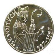 Stříbrná mince 200 Kč - 1000. výročí úmrtí sv. Vojtěcha provedení proof (ČNB 1997)