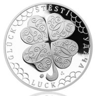 Stříbrná medaile Čtyřlístek pro štěstí provedení proof (ČM 2014)