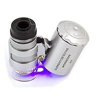 Kapesní mikroskop s osvětlením, 60x zvětšení, UV, napájení 3x AG10