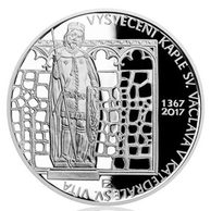 Stříbrná mince 200 Kč - 650. výročí vysvěcení kaple sv. Václava v katedrále sv. Víta proof (ČNB 2017)